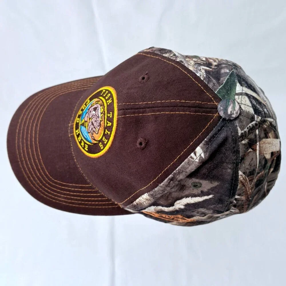 Fish Themed‎ Fish Tales Told Here Mens Adjustable Camo Baseball Cap Hat